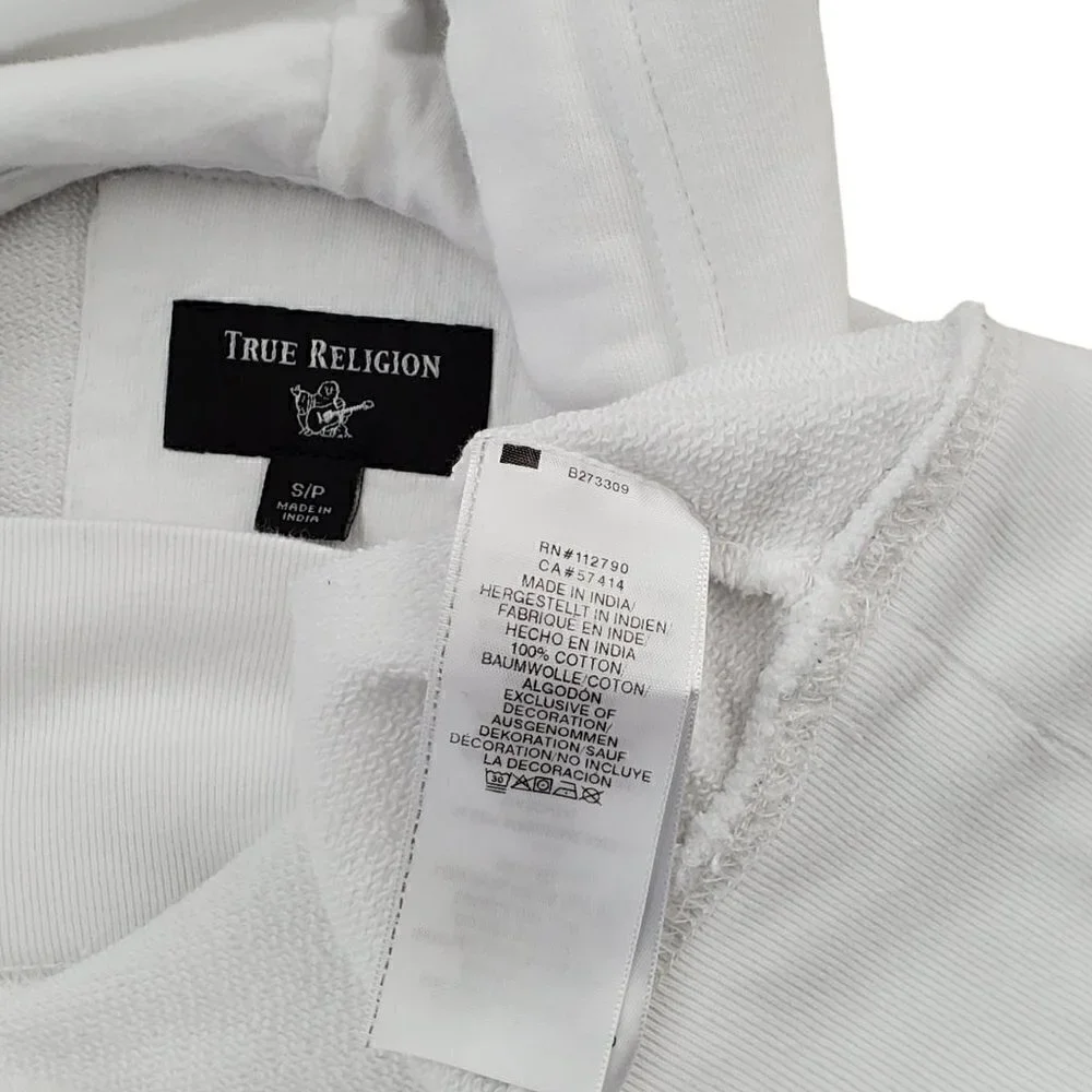 TRUE RELIGION WHITE HOODIE SIZE SMALL